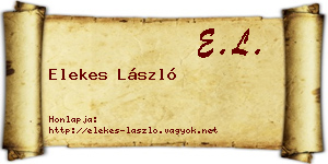 Elekes László névjegykártya